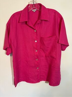 Rails Bright Fuchsia Collared Button Front Top